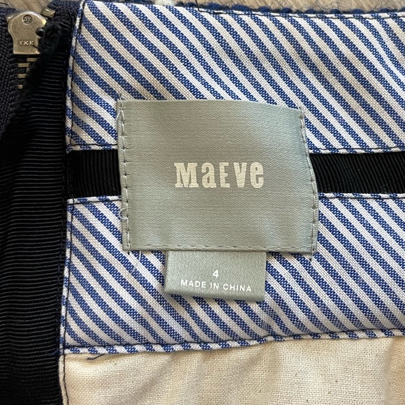 Maeve Blue Converging Bits Wool Blend Skirt Size 4 - Picture 2 of 4